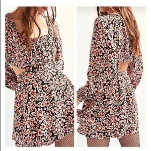 Free People Jael Cutout Mini Dress Long Sleeve NWOT